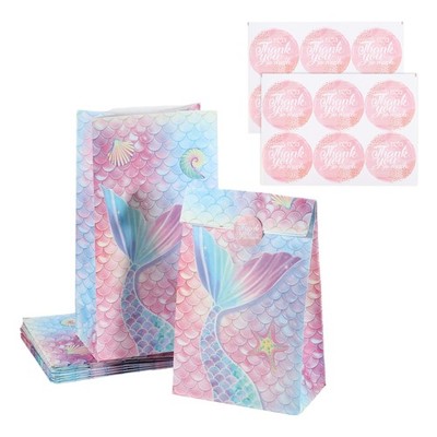 12 Stück Papiergeschenktüten, Partytüten-Set, für Kinders, Regenbogen.