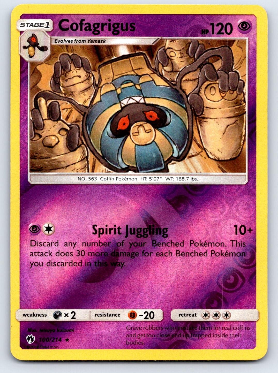 Cofagrigus 100/214 Rare Lost Thunder Pokemon Reverse Holo