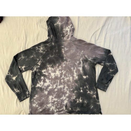 Blue Gray White Tie Dye XL Women's Hoodie with "I can't even" pin black white - 第 8/8 張圖片