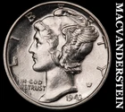 1943 Silver Mercury Dime - Choice Gem Brilliant Uncirculated+++ Lustrous  #J8339
