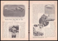 US Navy Parachute Test Testing 1928 pictorial “Dummy Flyers Help Make Air Safe”
