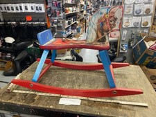 Vtg 1950's Toy Wood Rocking Horse The Gong Bell mfg co Display Decor christmas!