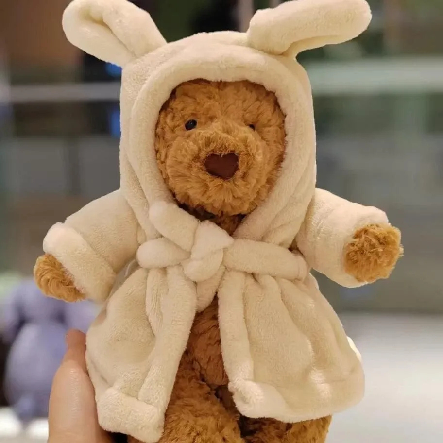 Jelly Bartholomew Bathrobe Bear Plush cat Plushie Doll Soft