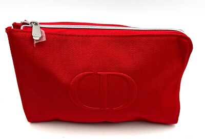 New! Christian Dior Cosmetic Makeup Bag Pouch Clutch Small Red