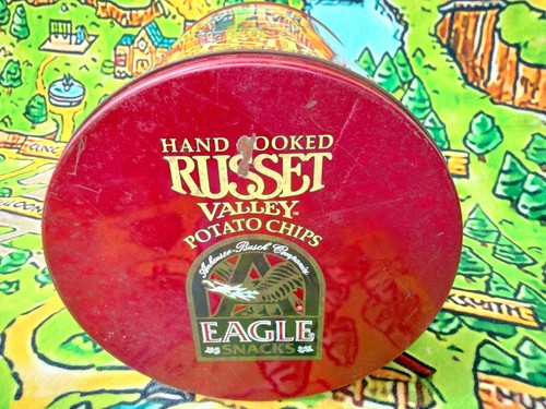 Vintage Eagle Snacks Russet Valley Dark and Delicious Potato Chip Tin - RUSTY!!! - Picture 5 of 9