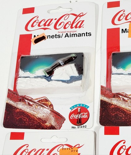 4 Coca-Cola Magnet 1998 coke bottle on ice burgh No. 51492 in original package - Picture 7 of 14