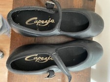 Capezio Leather Tele Tone Tap Shoes Children's Size 5 big Kids Black Tap Shoes