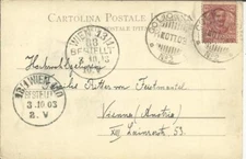 Italy Sc#79(single frank) COLICO COMO No2 1/OTT/03 postcard view "Panorama