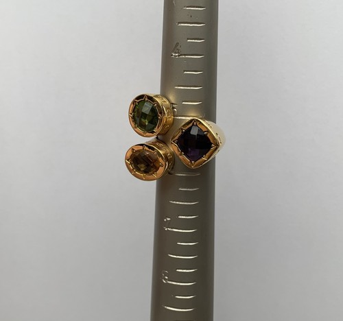 Rebecca Amethyst Peridot & Citrin Ring Größe 5,5 Hergestellt in Italien - Bild 5 von 9