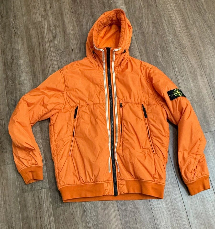 Giacca Stone Island tinta in capo Crinkle Reps NY pioggia inverno XXL rara felpa con cappuccio