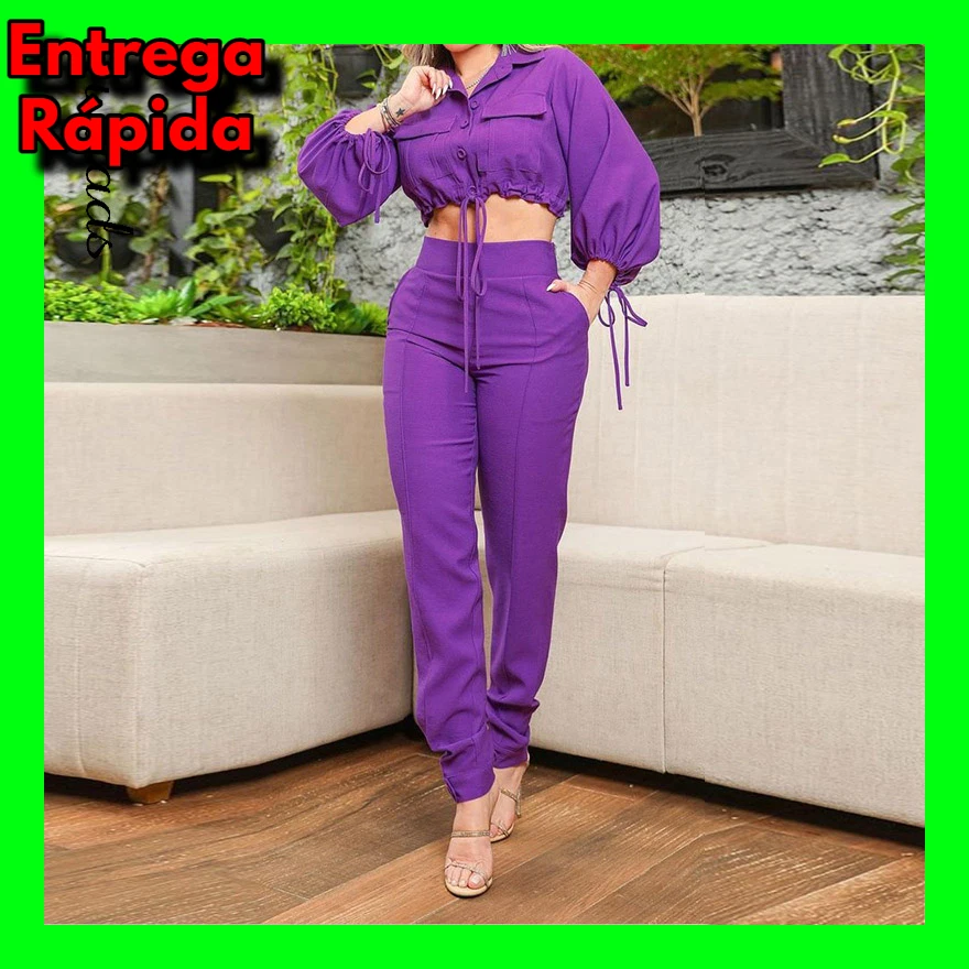 boca Me gusta Manía Conjunto De 2 Piezas Casual Elegante Blusa Pantalon Largo De Fiesta Para  Mujer | eBay