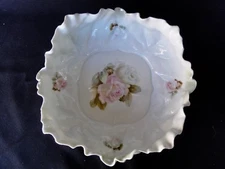 R S Prussia Pink Rose Pattern 9" Bowl / Dish