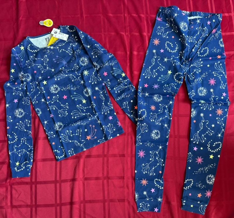 NWT  Childrens Place PJ Place Girls Size 14 Pajama Set Unicorn Glow in the Dark