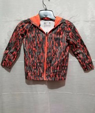 UNISEX Xersion zip up boys size 5 Full zip Black and Orange hooded jacket NWOT