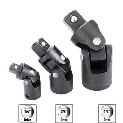 3Pcs Impact Universal Joint Socket Swivel Tool Set 1/2'' 3/8'' 1/4'' Drive New