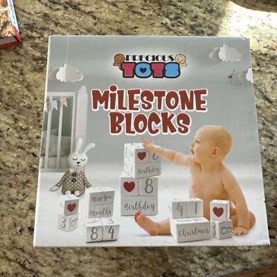 Precious Tots Wooden Milestone Blocks - Baby Pictures