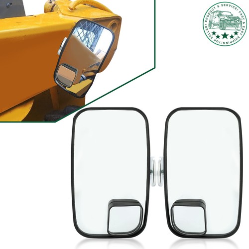 2 Mirrors For Skid Steer Tractor Bobcat John Deere W/BLIND