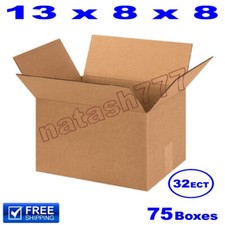75 - 13x8x8 Cardboard Boxes Mailing Packing Shipping Moving Corrugated Carton