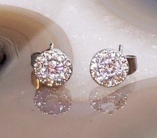 Clear CZ  White Gold Filled Stud Earrings