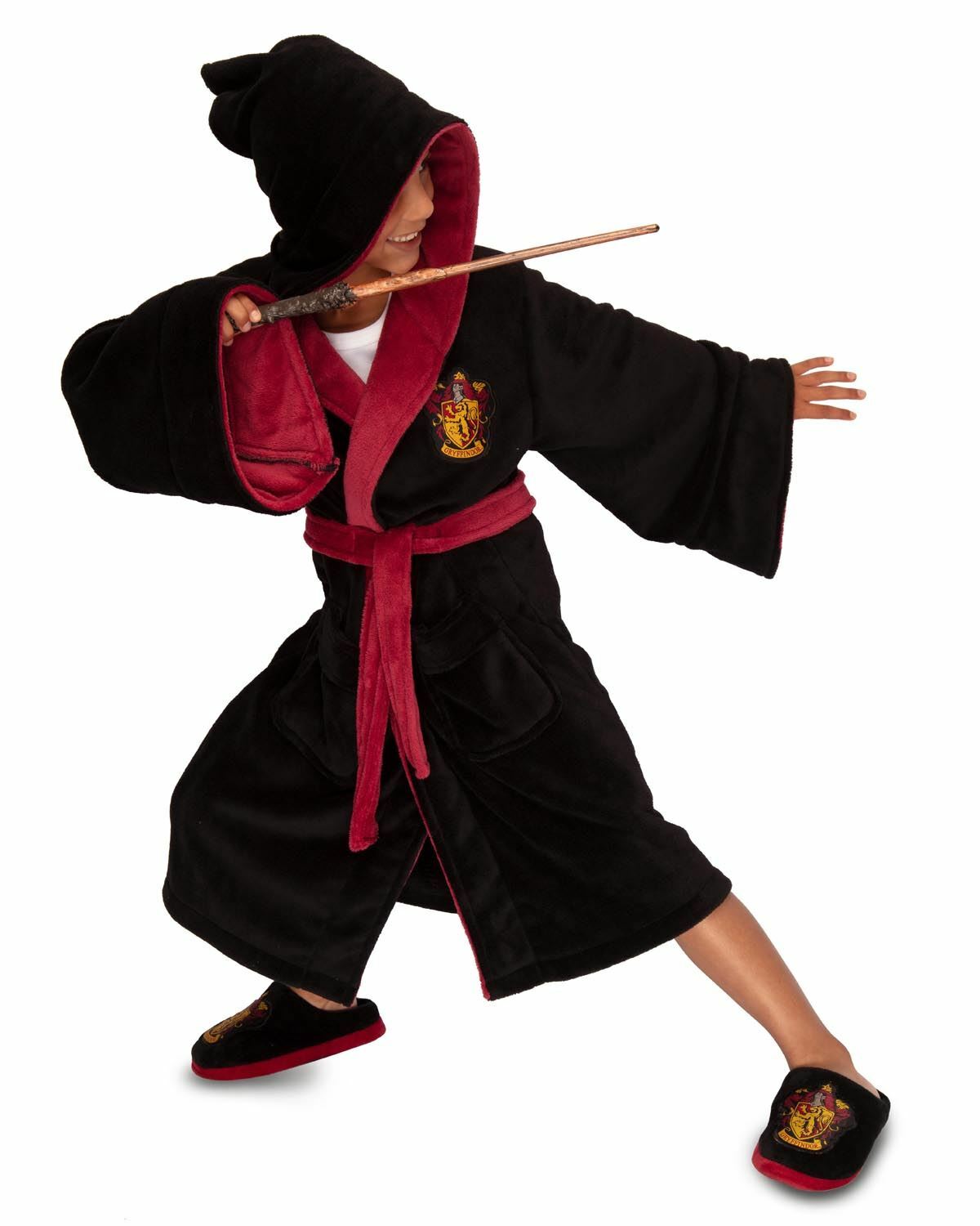 Harry Potter Kids Bathrobe Unisex Gryffindor Robe Girls Boys Fleece Age 13-15