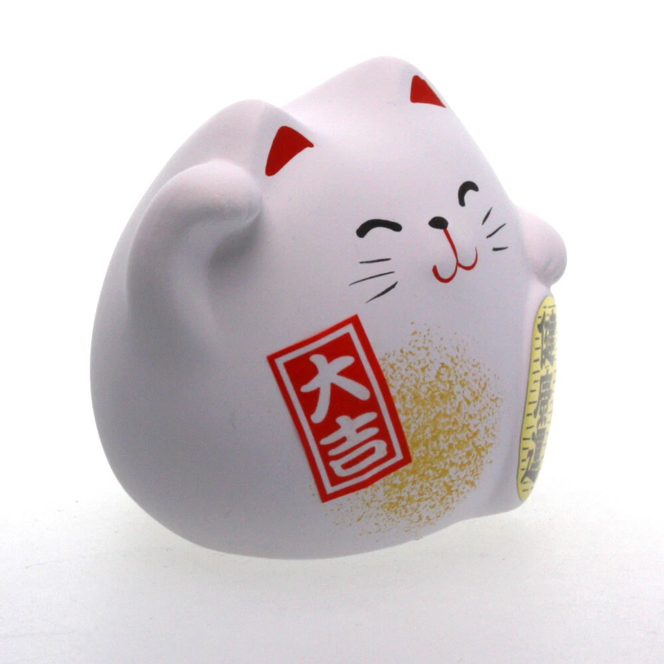 Feng-Shui Manekineko weiß, japanische Winkekatze, für gesundheitliches Glück - Bild 2 von 4