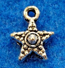 20Pcs. Tibetan Silver Small STAR Charms Pendants Earring Drops Findings ST23