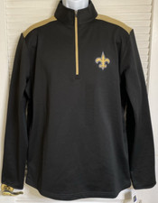 Men's NFL New Orleans Saints 1/4 Zip Pullover Lightweight Jacket, Large
