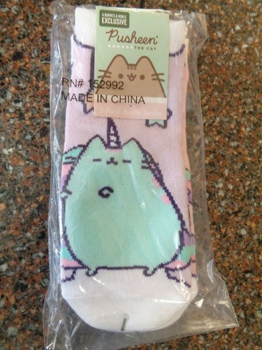 Pusheen the Cat 3er-Pack Knöchelsocken Pusheenicorn neu mit Etikett Barnes Noble exklusiv für Erwachsene