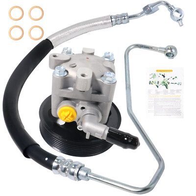 Power Steering Pump & Pressure Line For Nissan 2008-2014 Maxima/2008-2012 Altima