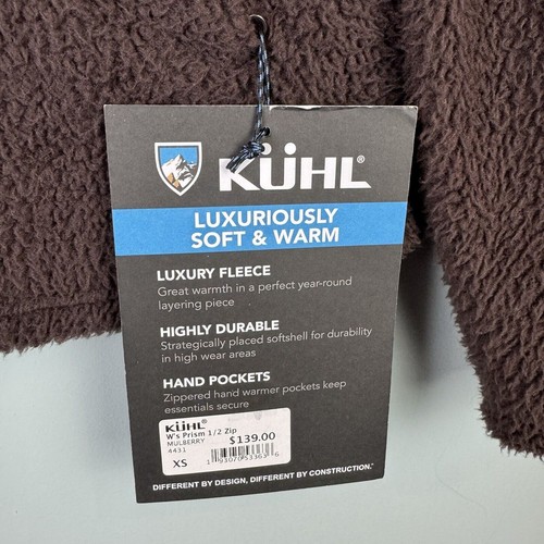 NWT Kuhl Prism 1/2” Zip Women’s XS Mulberry Luxuriously Soft & Warm - Picture 3 of 13