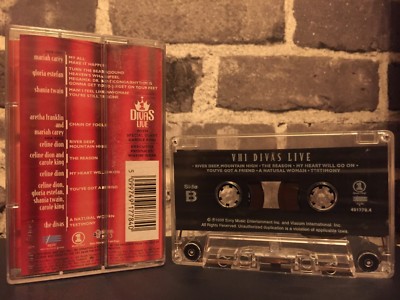 VH1 Divas Live Mariah Carey Celine Dion Shania Twain Cassette Tape