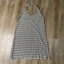 American Eagle Dress Womens XL Multicolor Stripe Halter Stretch Open Back NWT