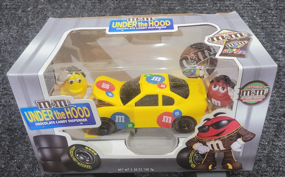 M&M's Under The Hood RACE CAR Candy Dispenser Limited Edition