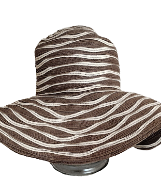 The Hats Company Filippo Catarzi Packable Brown Cream Stripe  display picture 1