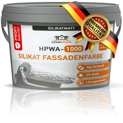   Silikat Fassadenfarbe Weiß Uni Wandfarbe Außen | 1A Top Deckkraft | HPWA-1000