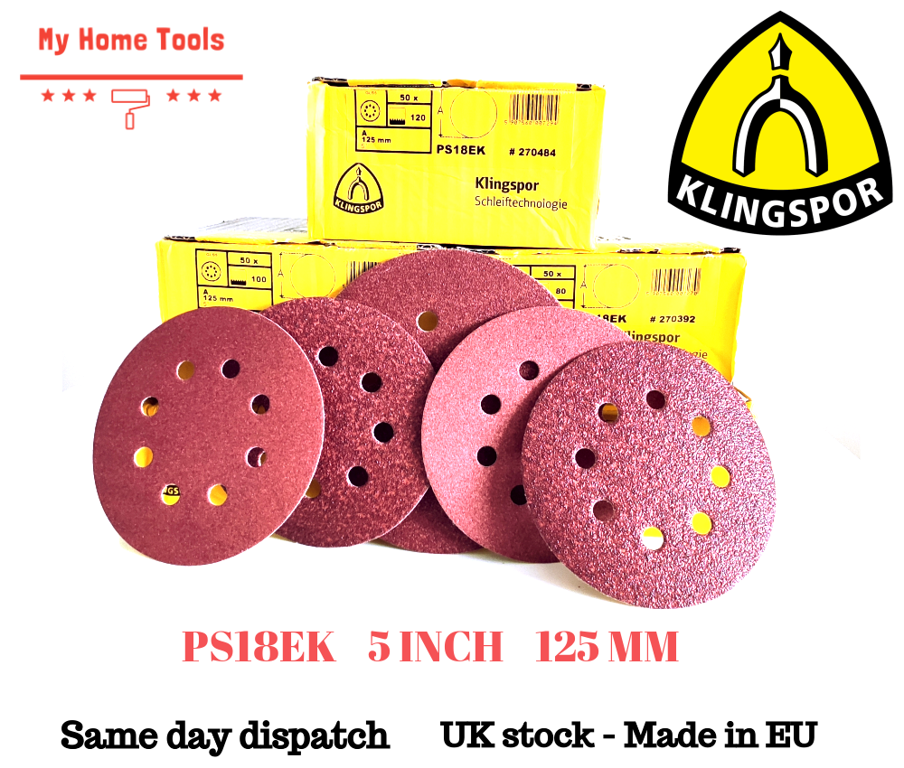 125mm & 150mm Sanding Discs KLINGSPOR BOSCH MAKITA DeWALT FESTOOL eBay