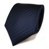 Tigertie Seidenkrawatte Blau Dunkelblau Schwarzblau Kariert - Krawatte Seide