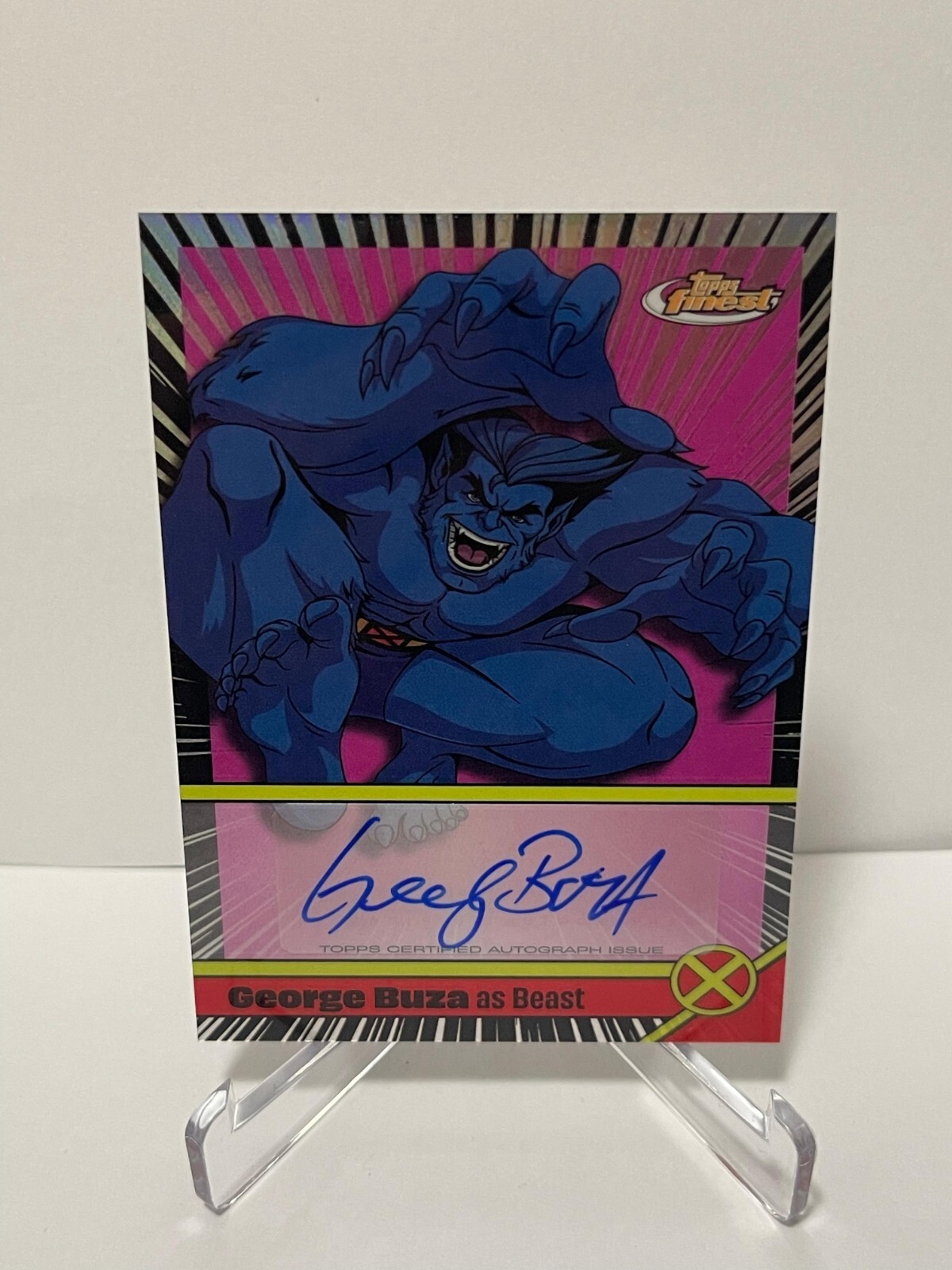 2025 Topps Finest Marvel X-Men '97 George Buza As The Beast Auto Refractor RARE
