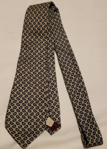 VINTAGE BERT PULITZER Grey Black MEN'S NECK TIE Necktie Purple 100% SILK USA