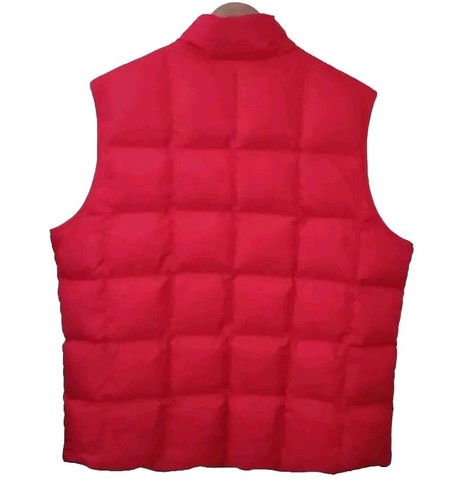 Lands End Reversible Goose Down Puffer Vest Mens Size L Red Navy Blue 42-44 - Picture 4 of 8