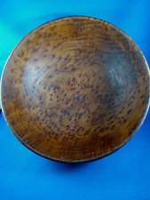 Burl Wood Bowl Thuya Wood Handmade Exotic Wood Large 10" Diameter 1