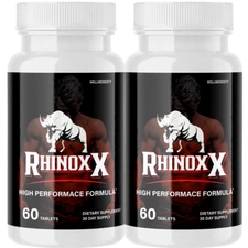 Rhinox X Enhancement Pills for Men Supports Performance & Energy - 2 Bottles