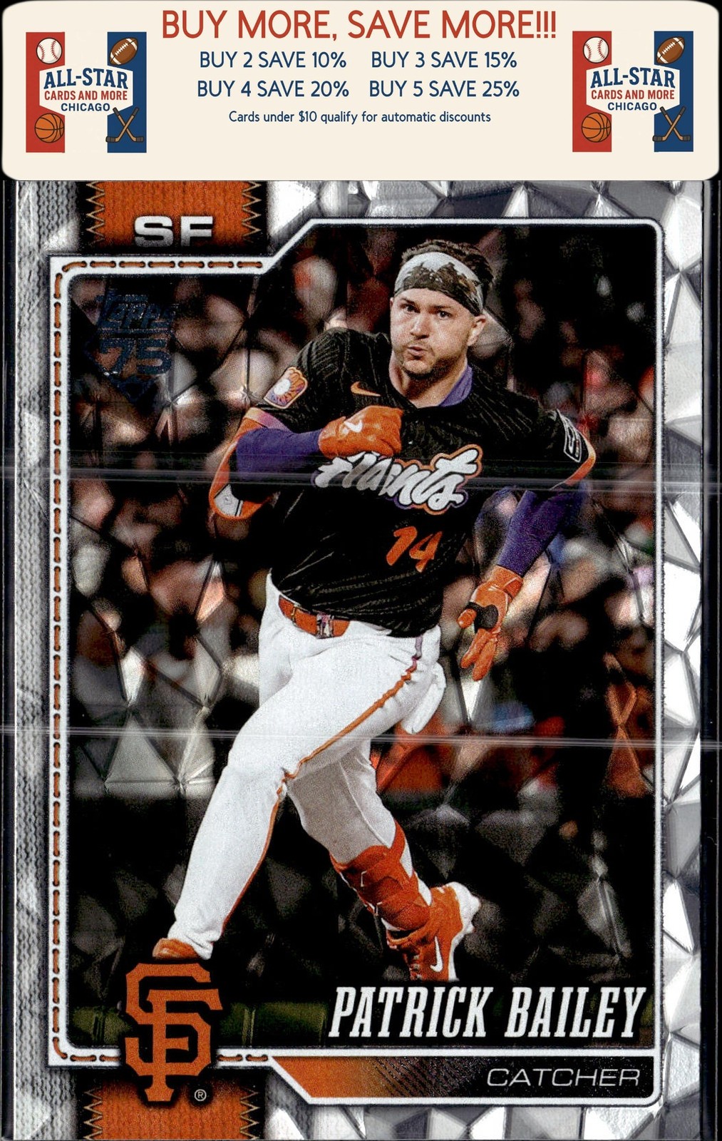 2026 Topps #7 Patrick Bailey Diamante Foil San Francisco Giants