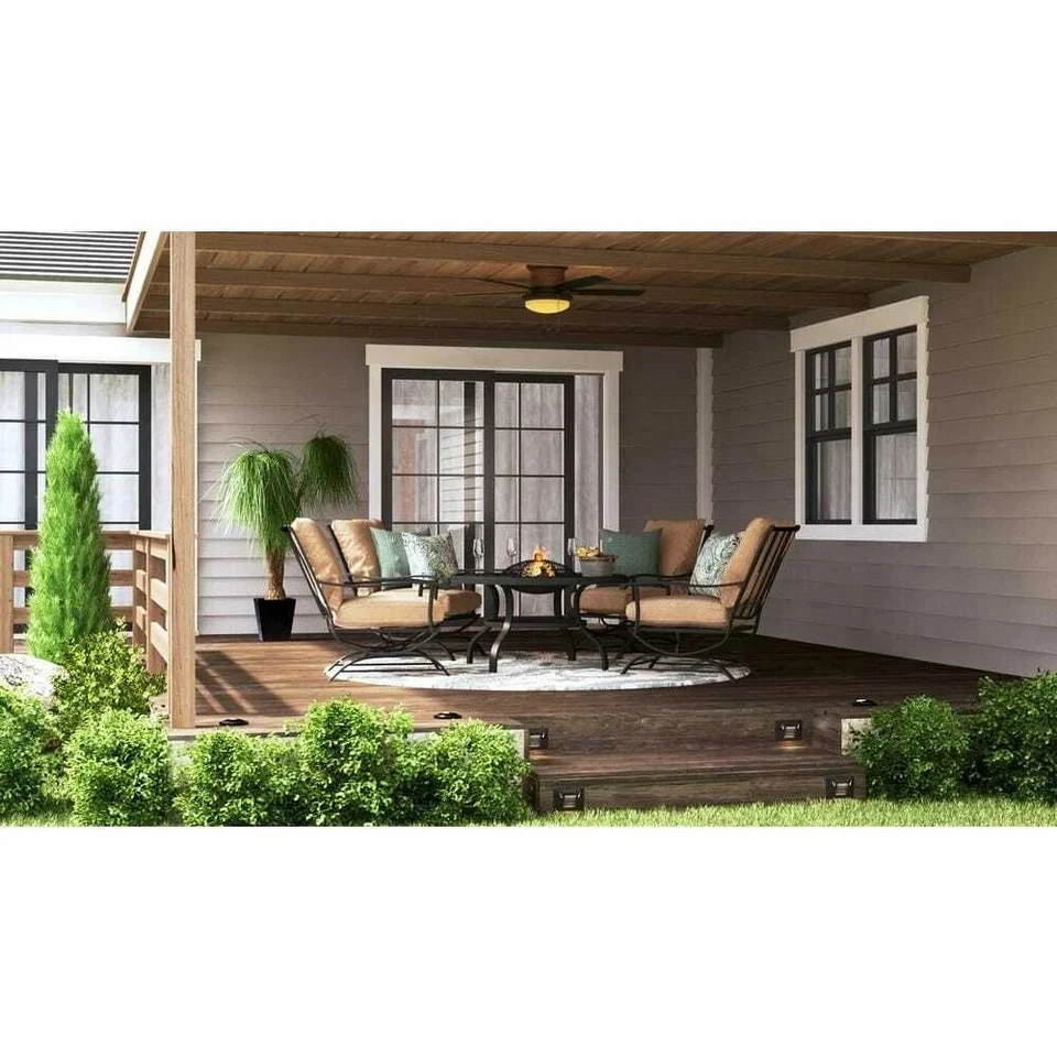 Roanoke 48 in. LED Indoor/Outdoor Natural Iron Ceiling Fan with Light Kit - Image 2 of 4