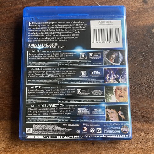 Alien: Quadrilogy (Blu-ray, 4-Disc Set) — Alien / Aliens / Alien³ / Resurrection - Picture 2 of 5