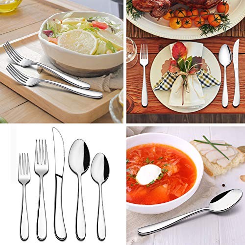  40-Piece Heavy Duty Silverware Set, Stainless Steel Flatware Cutlery Set for 