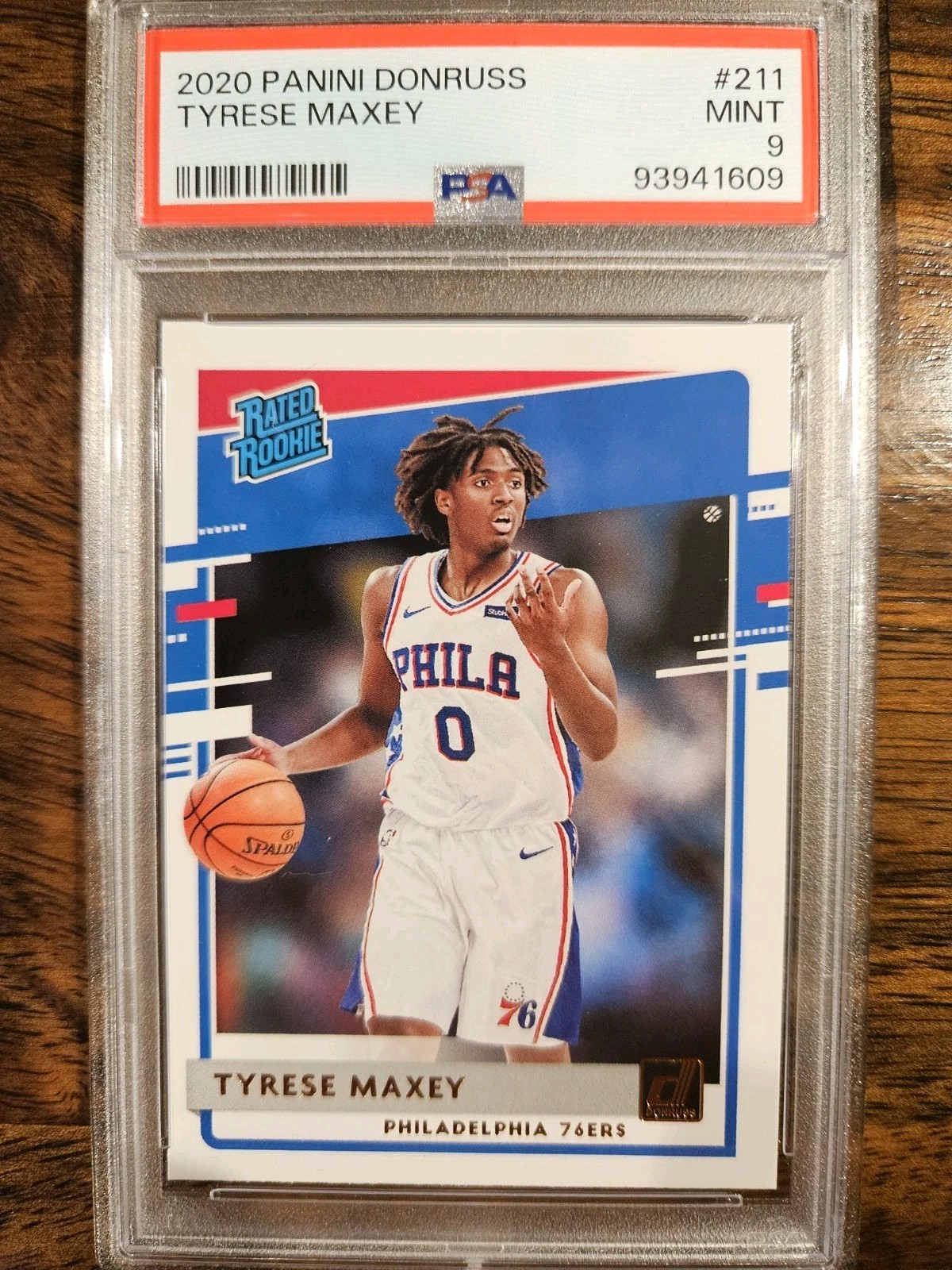 2020-21 Panini Donruss Tyrese Maxey RC #211 PSA 9 Mint! 76ers All Star!