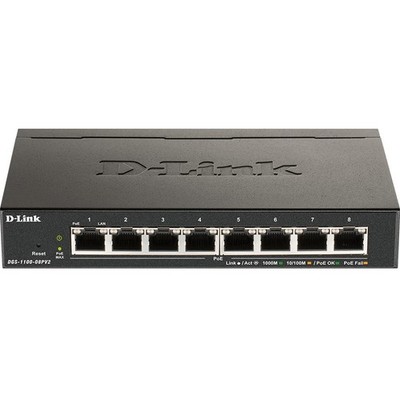 Dlink DGS110008PV2 Ethernet Switch 8 Ports Manageable PoE