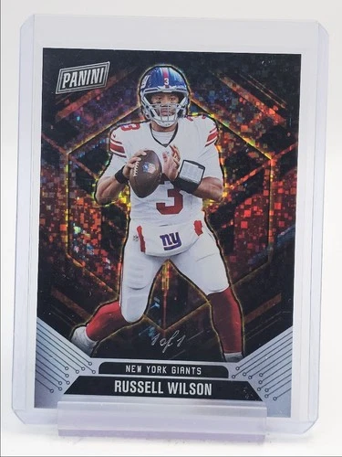 RUSSELL WILSON 2025 PANINI FOOTBALL CYBER MONDAY SSP GIANTS 1/1 Q5908