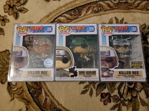 Signed w/ Phrase Naruto Shippuden Funko Pops [Set of 3]